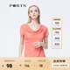 PORTS寶姿商場(chǎng)同款夏季新品女裝優(yōu)雅修身短袖上衣YLS8N164LCR001 桔色 S