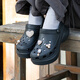 卡駱馳（crocs）女款復(fù)古小鯨魚(yú)洞洞鞋休閑外穿厚底包頭涼拖鞋 206302-001 37-38