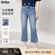MsShe【微喇牛仔褲】大碼女裝2025新款夏季胖mm顯瘦開叉七分褲子 七分褲-牛仔灰藍色現(xiàn)貨 3XL