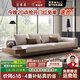 法蒂瑪 沙發(fā) 意式極簡(jiǎn)康納利皮沙發(fā)輕奢現(xiàn)代簡(jiǎn)約客廳大平層懸浮皮藝沙發(fā) 2.75米四人位【右邊幾】 納帕中厚牛皮+紫羅蘭+高回彈海綿