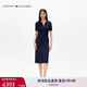 TOMMY HILFIGER【針織拼接】25夏季女裝氣質(zhì)收腰修身顯瘦POLO裙連衣裙47324 藏青色C1G L 38