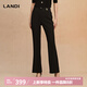 藍(lán)地（LANDI）赫本風(fēng)優(yōu)雅通勤西裝外套西服一粒扣修身OL女2025春新品 石墨黑褲子 XL