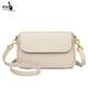 袋鼠今年流行女包2025軟皮時(shí)尚休閑斜挎小方包真皮百搭氣質(zhì)單肩包 米白色