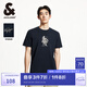 杰克·瓊斯（JACK&JONES）男裝25年短袖T恤男士夏季純棉潮流休閑圓領(lǐng)航海系列高端白色半袖 E39藏藍(lán) 常規(guī) M 175