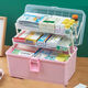 維諾亞醫藥箱家用大容量急救箱醫護多層藥品應急收納盒家庭裝手提箱 三層加大容量【一個(gè)裝】粉色 收納不再煩惱