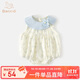 班喜迪嬰兒衣服夏季薄款嬰幼兒連體衣寶寶公主包屁衣夏裝無袖哈衣外出服 藍色 73cm