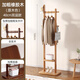 伊布爾實(shí)木衣帽架小型落地臥室掛衣服架子玄關(guān)客廳家用立式掛衣架置物架 【全實(shí)木框架】雙層—原木色—40cm