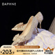 達(dá)芙妮（DAPHNE）水晶高跟鞋女2025新款婚鞋女金色蝴蝶結(jié)新娘鞋子女敬酒服伴娘鞋 香檳金 37