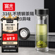 富光玻璃杯泡茶杯子水杯高硼硅耐高溫雙層男士茶水分離大容量生日禮物