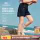 英氏（YEEHOO）女童短褲兒童褲子中大童裝夏季吸濕透氣百搭淑女休閑褲 藍色 120