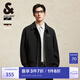 杰克·瓊斯（JACK&JONES）男裝衣服秋季休閑翻領夾克加棉棉服男靜奢風短款棉衣厚毛呢厚外套 E40 黑色 S 170