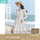 茵曼法式度假小個(gè)子連衣裙2025夏女裝新款白色中長(zhǎng)裙子 悠蘭杏  S