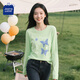 JEANSWEST CLUB真維斯T恤女2025新款寬松時(shí)尚春秋款長(cháng)袖女士純棉透氣女款上衣