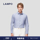 藍(lán)豹（LAMPO）【特惠】全季款商務(wù)休閑襯衫男士中藍(lán)色透氣隱條紋襯衣 中藍(lán) 39 (170/88)