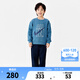 NIKE 3BRAND 耐克男女童衛(wèi)衣+褲子2件套冬季加絨保暖兒童衛(wèi)衣長褲套裝 月光藍 120 /60 【建議身高110-116cm】