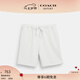 蔻馳（COACH）【七夕情人節(jié)禮物】奧萊男士同系色經(jīng)典標(biāo)志老花短褲純棉休閑舒適 灰白色 L