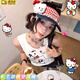 時(shí)島HelloKitty女生遮陽帽空頂防曬帽可愛女夏季戶外卡通可愛俏皮 【夏日KT小貓】 （55cm-58cm）/可調(diào)節(jié)
