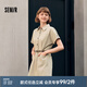森馬（Semir）連衣裙女氣質通勤工裝裙子夏天女裝2024夏新款純棉休閑polo領短裙 淺卡其50301 M