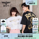 BOY LONDON【范丞丞同款】夏季短袖情侶小熊涂鴉滿印潮牌T恤N01019 黑色 XL 此款偏大，建議拍小一碼