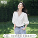 對白法式鏤空花邊V領(lǐng)白色襯衫女2025夏季新款優(yōu)雅別致泡泡袖上衣 氣質(zhì)白 【預(yù)售付款后15天發(fā)貨】 L