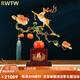 RWTW柿柿如意銅鹿擺件客廳玄關辦公室裝飾品開業(yè)喬遷新居禮物 一鹿相伴彩銅