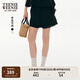 Teenie Weenie小熊女裝短褲2025年夏季新款法式蕾絲邊甜美俏皮褲子 黑色 M