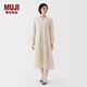 無(wú)印良品（MUJI） 女式 木棉混 雙層紗織長(cháng)袖連衣裙女裝裙子25年春季長(cháng)裙 BC2L3C5S 原色 M (160/84A)