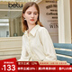 百圖betu女裝秋季新款襯衫法式翻領(lǐng)蕾絲邊氣質(zhì)長袖襯衫女2309T50 杏色 S