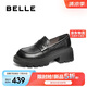 百麗時(shí)尚簡約樂福鞋2025新款春輕奢羊皮通勤厚底鞋B2444AM5 黑色 37