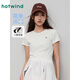 熱風(fēng)（Hotwind）女士t恤正肩短袖夏季新款刺繡小花修身顯瘦百搭打底衫短T恤女上衣 04白色 L