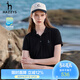 HAZZYS哈吉斯女裝 夏季新款polo領(lǐng)小清新時(shí)尚百搭T恤衫ASTSE03BF01 黑色BK M (160/84A 38)