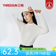 三槍（THREEGUN）半高領基礎打底衣女士新疆棉長絨棉羅紋秋冬純色內搭長袖女打底衫 米白 XL