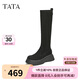 他她（TATA）2024冬商場(chǎng)同款時(shí)尚休閑時(shí)裝長(zhǎng)靴女CAC02DG4 黑色 35