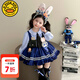 G.DUCKKIDS小黃鴨童裝洛麗塔公主裙女童連衣裙秋裝兒童裙子女孩兔子警官裙子 裙子 100 尺碼2~3歲【 90-100cm】