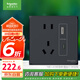 施耐德電氣五孔帶(Type A+C)USB電源插座面板(快充21W)86型暗裝 皓呈黑色