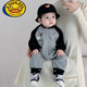 G.duck男女寶寶秋冬連體衣外出服爬服超萌洋氣哈衣外套嬰兒衣服冬季 春秋款熊開(kāi)衫 90cm 90建議身高80cm以下1-2歲