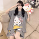 俊俊穗迪美hellokitty睡衣女夏季2025年新款純棉短袖短褲大碼學(xué)生可愛家居服 短-DMY-957 M （適合80-100斤）