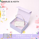 CHARLES&KEITH褶皺油蠟皮斜挎小方包手提包腋下包女士生日七夕禮物CK2-80160183 Cream奶白色 S