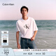 Calvin KleinJeans25春夏男女情侶休閑ck字母純棉落肩袖寬松短袖T恤4RAB823