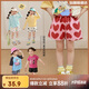 LUSON小O寶童裝寶寶短褲女寬松2025夏季新款女童滿印薄款五分褲子