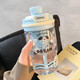 BOSHENG可愛(ài)水杯女生夏季雙飲塑料杯tritan材質(zhì)2025新款學(xué)生便攜泡茶杯子 藍色【tritan+雙飲+獨立茶倉】 600ML