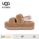 UGG春季女士厚底彈力束帶露趾懶人毛毛鞋 1120876 SAN|沙色 38
