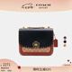蔻馳（COACH）【禮物】奧萊女士女包經(jīng)典標(biāo)志老花鉚釘裝飾MADISON單肩包斜挎 棕黃色繡紅色黑色 混合色(新款)