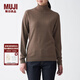 無印良品 MUJI 女式  天竺 高領毛衣 女款黑色長袖針織衫秋冬毛衫BAG05A0A 深咖啡色 M