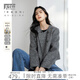 對白復(fù)古小香風(fēng)短款羊毛外套女2024年冬裝新款小個子雙面毛呢大衣 麻灰色 M