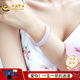 中國黃金（CHINA GOLD）冰透紫羅蘭玉髓手鐲女款冰種荔枝凍瑪瑙玉鐲子送媽媽老婆生日禮物 紫羅蘭【54-56mm】