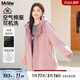 MsShe【加厚仿羊羔毛連帽棉服】大碼女裝2025新款冬季胖mm外套女 柔霧粉色現(xiàn)貨 4XL