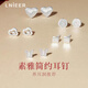 Lnieer999足銀磨砂養(yǎng)耳洞耳釘女簡(jiǎn)約免摘小耳環(huán)2025新款小眾高級(jí)感耳飾 999足銀【祥云】耳釘