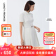 朗姿【尖貨補單】黑白色顯瘦輕禮服襯衫連衣裙女夏新款復(fù)古小黑裙裙子 白色 M 160/80A