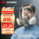 3M防毒面具全面型防護(hù)面罩噴漆裝修防甲醛化工有機(jī)蒸氣酸性氣體yzlp 【6800防多種氣體七件套】6800+6006